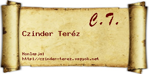 Czinder Teréz névjegykártya